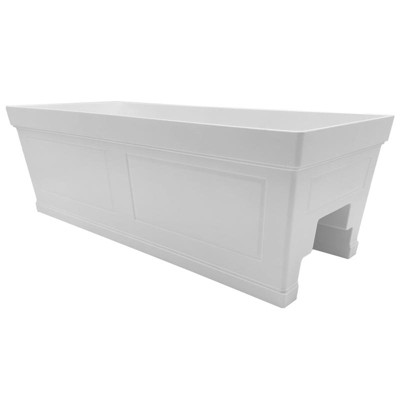 White Rectangular UV Resistant Plastic Deck Rail Planter