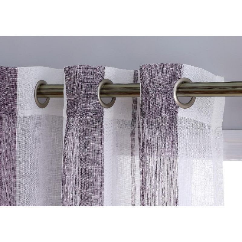 Whizmax Sheer Stripe Curtains for Living Room Bedroom Window Grommet Voile Drapes, 2 Panels, 3 of 6