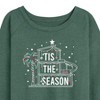 Women's - Barbie - Holidays & Christmas Lightweight French Terry Wide Neck Long Sleeve Shirt - 2 of 4