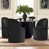 Chenille Upholstered Dining Chairs Set of 4, Modern Rounded Backs Barrel Chairs with Casters for Kitchen or Round Dining Table - Panipeachy - 2 of 4