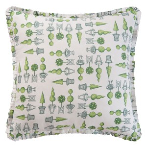 C&F Home 26" x 26" Boxwood Abbey Green Garden Cotton Euro Sham - Machine Washable - 1 of 4