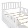 KTMBDW Kids Bed Frame with Fences and 2 Drawers, Wooden Platform Bed with Guardrails on Both Sides for Boys Girls - 3 of 4