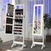 Tangkula Jewelry Armoire Cabinet Standing Lockable Jewelry Organizer with Lighted Full-Length Mirror Black/Rustic Brown/White - 4 of 4