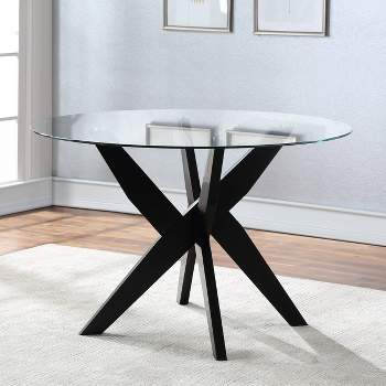 Amalie Round Dining Table Black - Steve Silver Co.