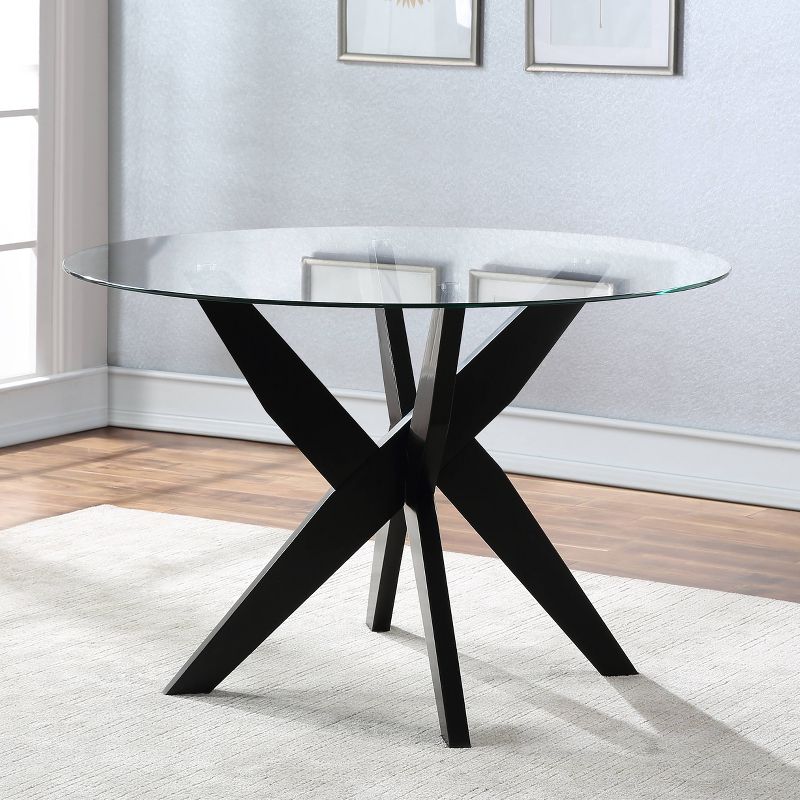 Amalie Round Dining Table Black - Steve Silver Co., 1 of 9