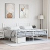 vidaXL White Metal Bed Frame with Headboard, Footboard & Metal Slats, Double Bed, Extra Storage Space Underneath - 2 of 4