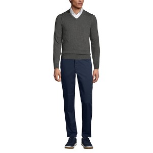 Lands' End School Uniform Men's Cotton Modal Fine Gauge V-neck Sweater - 1 of 3
