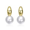 Guili 14K Gold Plated Huggie Drop Earrings with a White Pearl Feature in a Chic and Elegant Design to Enhance Any Look with Timeless Beauty - 2 of 2