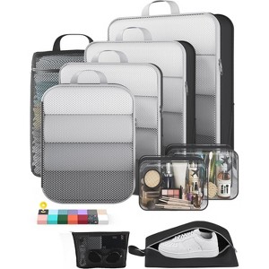 9/11 Set Compression Packing Cubes Travel Essentials,Compressible Expandable Large Luggage Suitcase Organizer - 1 of 4