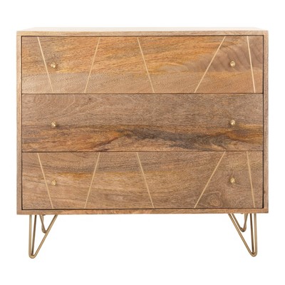 Marigold 3 Drawer Chest Natural - Safavieh