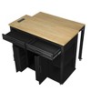 Ridstar 47.2 in. W Kitchen Island with Extendable Dining Table, Internal Shelving & 2 Drawers-Black - 4 of 4
