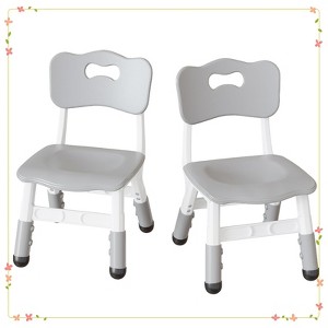 Kids Chairs - 3 Level Height Adjustable Plastic Preschool Chairs with Non-Slip Pads - 1 of 4