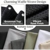 Shower Curtain Waffle Weave Black 72x84 Inch Farmhouse Bathroom Long Moisture Management Vibrant Dyed - 3 of 4