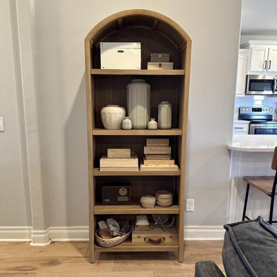 Grooved Wood Arch Bookcase - Natural - Hearth & Hand™ With Magnolia ...