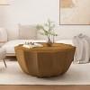 35" Outdoor Patio Coffee Table,Indoor Irregular Cement Coffee Table,Water Resistant Table For Garden Backyard,No Assembly Required-Coolbibila - 3 of 4
