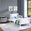 Infurnic Beds, Toddler Single Bed with Safety Guardrails and Headboard, Low To Floor Design for Toddler Children, White, 70"*36"*27" - 4 of 4
