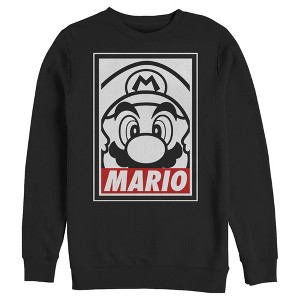 Men's Nintendo Mario Close Up Sweatshirt - 1 of 3