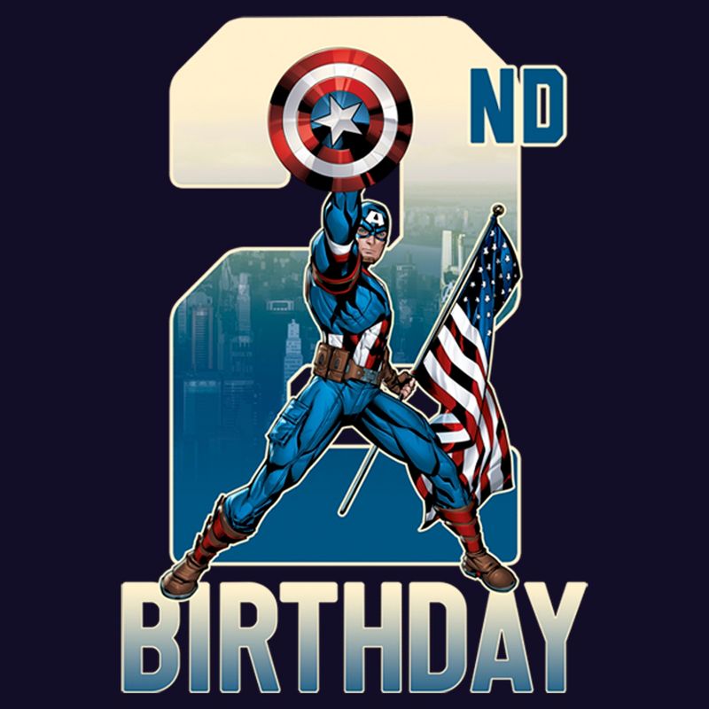 Toddler's Marvel 2nd Birthday Capitan America T-Shirt, 2 of 4