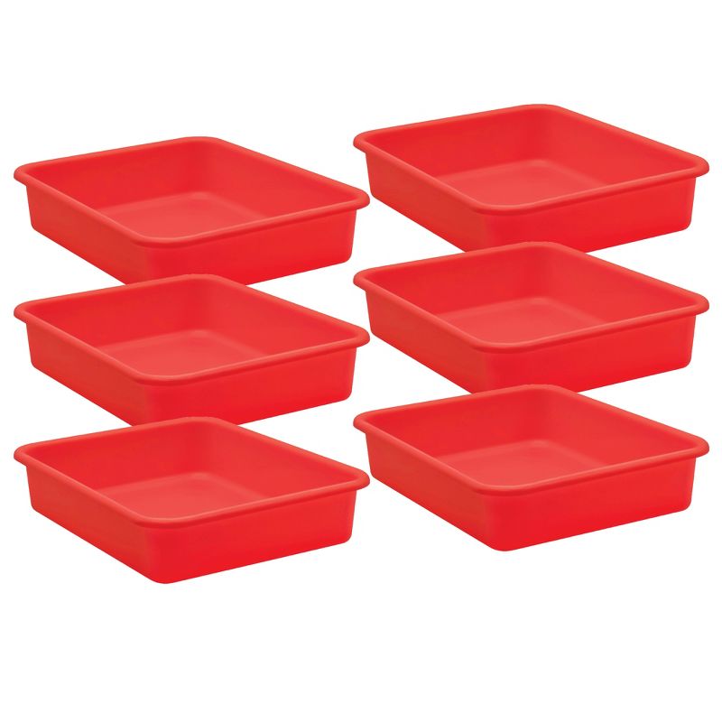 Teacher Created Resources® Red Large Plastic Letter Tray, Pack of 6, 1 of 3