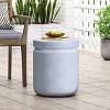 CAVINAS 18.5" Concrete Outdoor Side Table,Patio End Table,Eye-Catching Accent Table for Poolside,Porch&Living Room,Minimalist Outdoor Furniture,Blue - 4 of 4