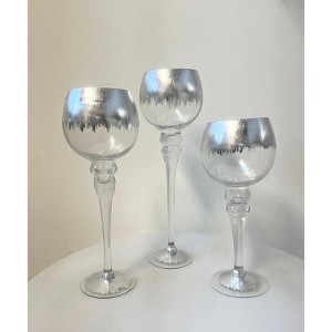 Essential Decor & Beyond 3PC Glass Candle Holder - 1 of 4