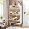 Hommoo Shoe Storage Cabinet with 3 Flip Drawers White - 2 of 4