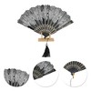 Unique Bargains Rose Lace with Tassel Folding Fan 1 Pc - 3 of 4