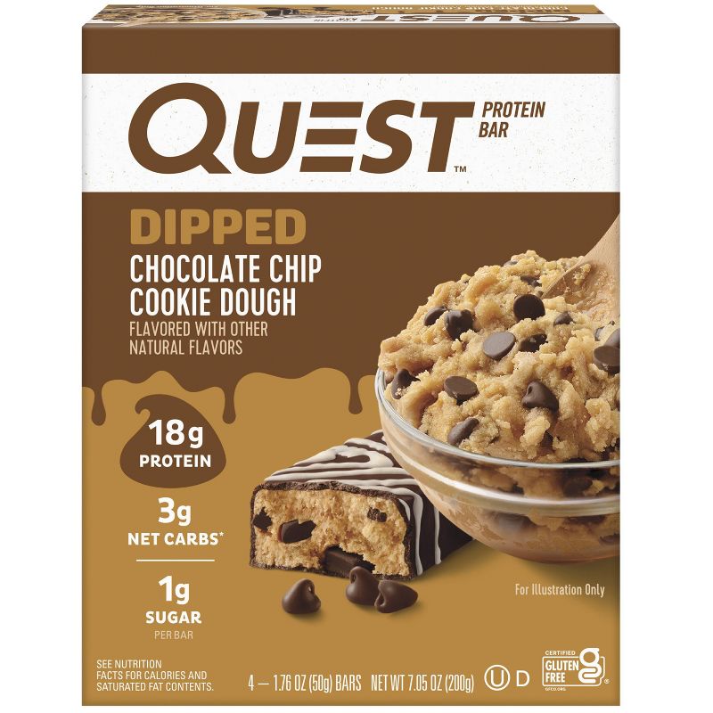 Quest Nutrition Protein Bars - Dipped Chocolate Chip Cookie Dough, 1 of 9