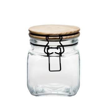 Juvale 5-Pack Glass Canisters with Bamboo Lids, 3 Sizes for Pantry Storage