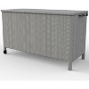 110 Gallon Deck Box with Handles and Wheels, Outdoor Garden Deck Box, PE Rattan Wicker Patio Large Storage Box, for Patio Furniture, Gray - 3 of 4