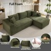 L-Shaped Modular Sectional Couch for Living Room, Plush Corduroy Fabric Upholstered Sofa, Modern Lounge, No Assembly Required - 4 of 4