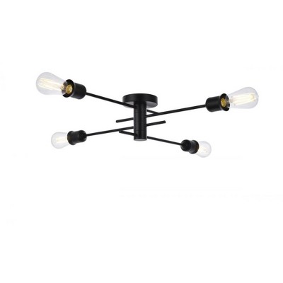 Elegant Lighting Xavier 4 lights flush mount in black
