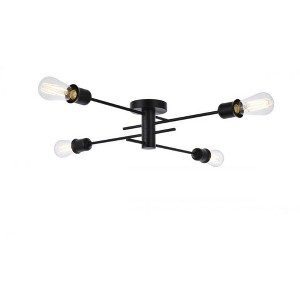 Elegant Lighting Xavier 4 lights flush mount in black - 1 of 4