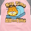 Girls' - Garfield - Nap Time All The Time Shirt Tail Raglan Graphic T-shirt - 2 of 3