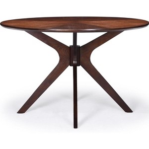 FONTOI Dining Tables, Rectangular Wood Kitchen Table with Sturdy Metal Frame, Contemporary Design, Brown, 47.2"*47.2"*30.3" - 1 of 4