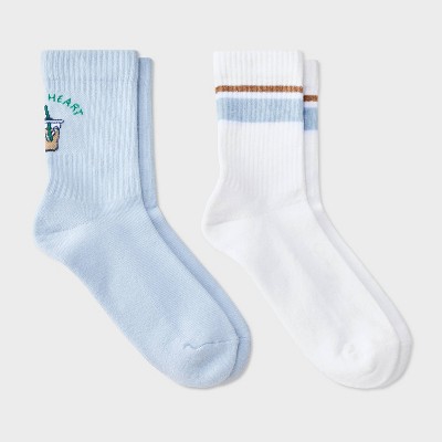 Women's Icon Cushioned Ribbed 2pk Mid Crew Socks - 4-10