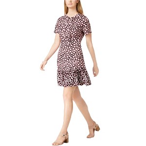 maison Jules Womens Flounce Hem A-line Dress, Pink, 10 - 1 of 1
