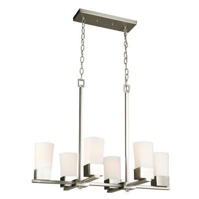 Ciara Springs 6 Light Chandelier Silver/White - EGLO