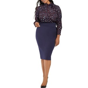 ELOQUII Women's Plus Size Neoprene Pencil Skirt - 1 of 4