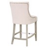 WestinTrends 24" Linen Tufted Buttons Upholstered Wingback Counter Stool (Set of 2) - 4 of 4