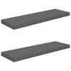 Wall Shelf Set of 2 High gloss grey Honeycomb MDF, metal frame - 2 of 4