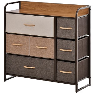 31.5" Fabric Steel Frame 7-Drawer Dresser with Large Capacity, Anti-Toppling Design, and Lightweight Portable Design - 1 of 4