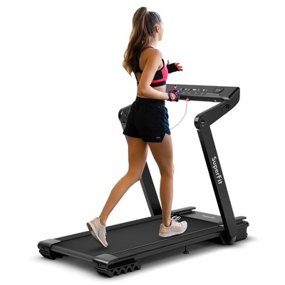 Superfit 4.0HP Foldable Electric Treadmill Jogging Machine w/Bluetooth Black