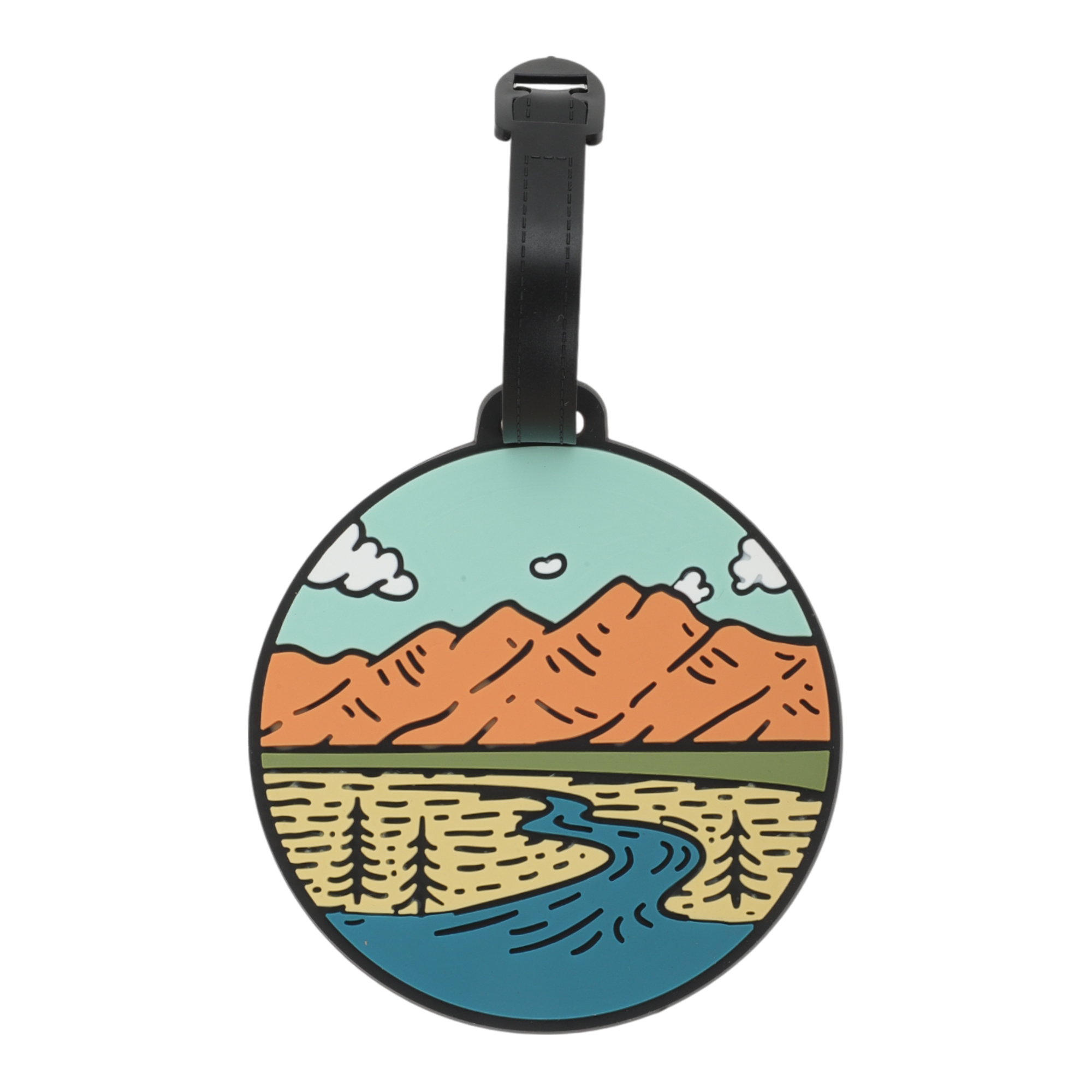 Unique Bargains Mountain River Luggage Tag Multicolored 1 Pc