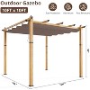 Aluminum Pergola with Adjustable Canopy, Rust-Proof Metal Gazebo, All-Weather & UV-Resistant Outdoor Shelter - 4 of 4