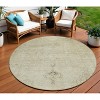 Beige Taupe And Brown Oriental Washable Indoor Outdoor Area Rug - 2 of 4