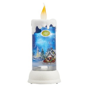 Evergreen LED Candle Waterglobe with Animation- Indoor Christmas and Holiday Decor - 1 of 3
