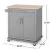 Kitchen Island Cart, Rolling Kitchen Island Side Table With Towel Rack, 2 Door, 32" Width Kitchen Cart, Kitchen Island For Kitchen, Dinning Room - 4 of 4