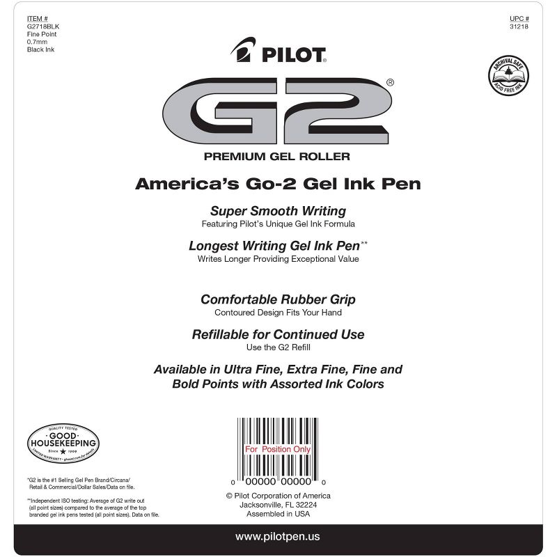 G2 18pk Gel Pen Fine Black Ink, 3 of 10