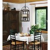 Cal Lighting 4 Lg Mission Wood/Metal Chandelier - Wood - 2 of 2